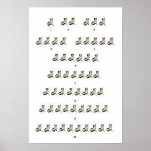 Póster Poster de conteo de gatitos