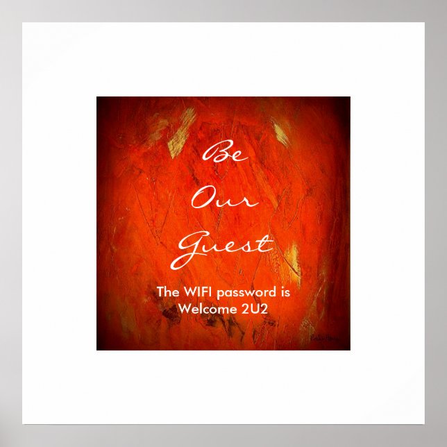 Póster Poster de contraseña WIFI de la habitación de invi (Frente)