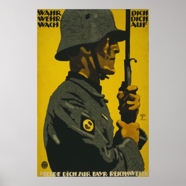 Póster Poster de Contratación de Reichswehr WW1 (Frente)