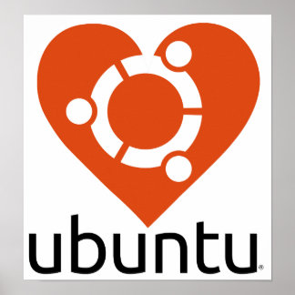 Póster Poster de "corazón" de Ubuntu