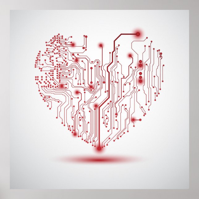 Póster Poster de corazón eléctrico (Frente)