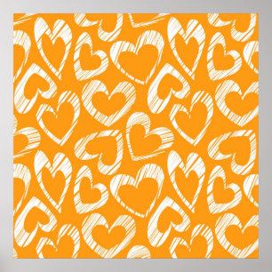 Póster Poster de corazón naranja