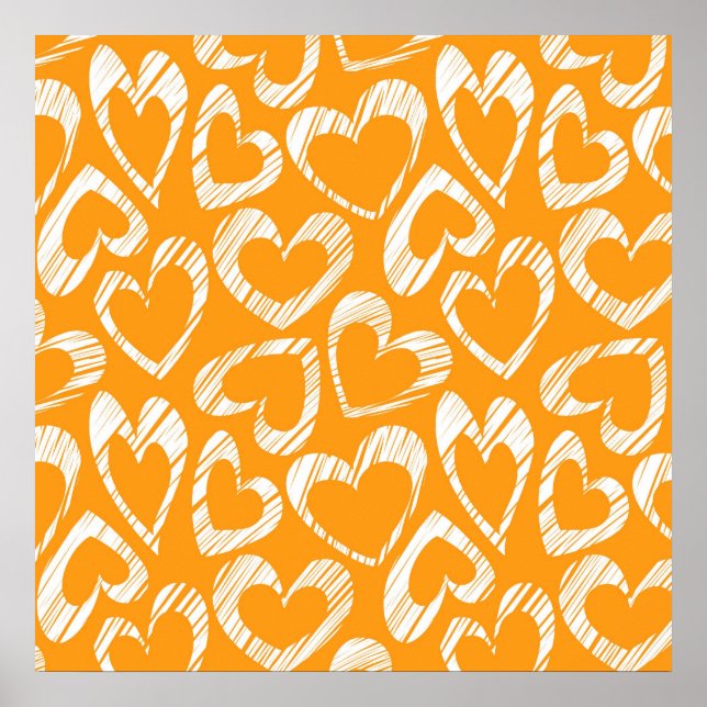 Póster Poster de corazón naranja (Frente)