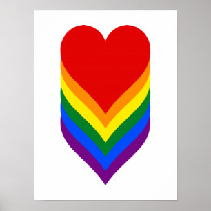 Póster POSTER de corazones de orgullo LGBT