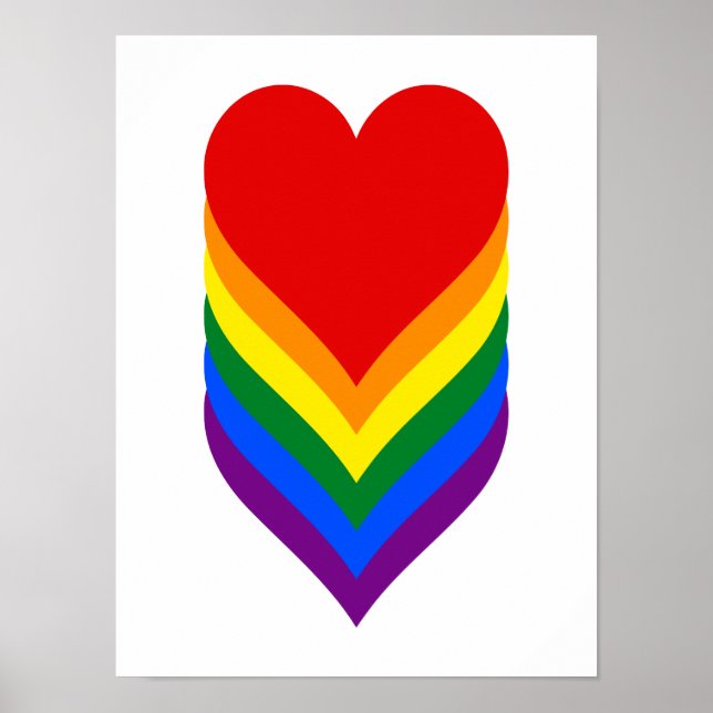 Póster POSTER de corazones de orgullo LGBT (Frente)