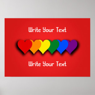 Póster POSTER de corazones de orgullo LGBT