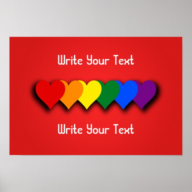 Póster POSTER de corazones de orgullo LGBT (Frente)