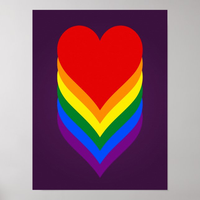 Póster POSTER de corazones de orgullo LGBT (Frente)