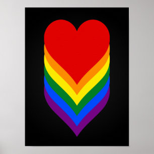 Póster POSTER de corazones de orgullo LGBT