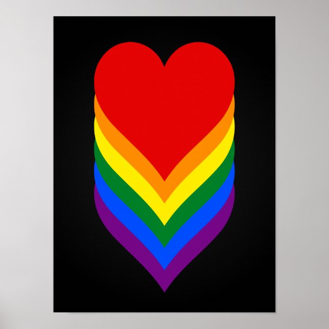 Póster POSTER de corazones de orgullo LGBT (Frente)
