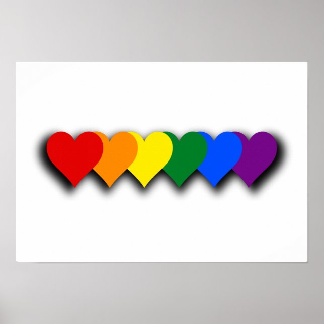Póster POSTER de corazones de orgullo LGBT (Frente)