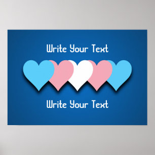 Póster Poster de corazones de orgullo transgénero