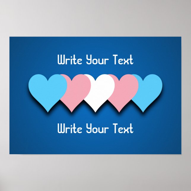 Póster Poster de corazones de orgullo transgénero (Frente)