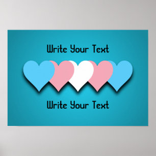 Póster Poster de corazones de orgullo transgénero