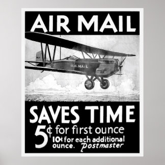 Póster Poster de correo aéreo - Vintage