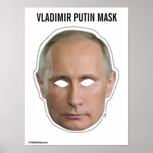 Póster Poster de corte de máscara de Vladimir Putin