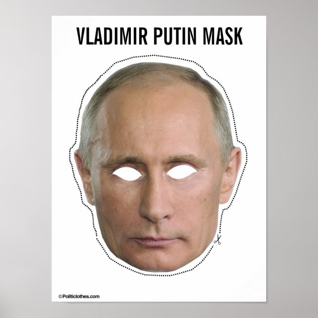 Póster Poster de corte de máscara de Vladimir Putin (Frente)