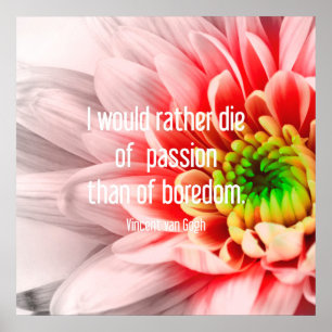 Póster Poster de cotización de flor rosa