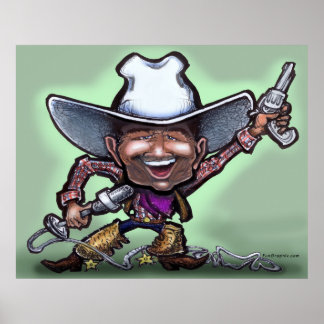 Póster Poster de Cowboy cantando