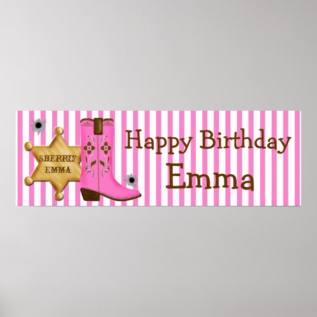 Póster Poster de Cowboy Wild West Banner (Frente)