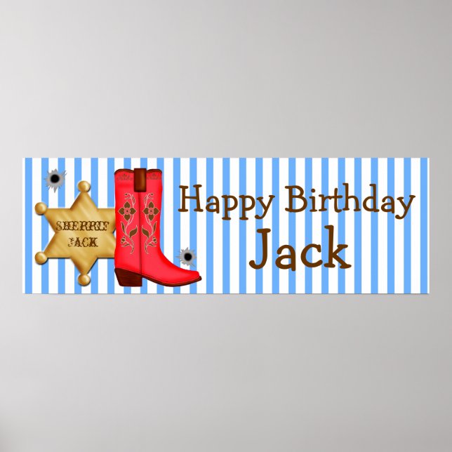 Póster Poster de Cowboy Wild West Banner (Frente)