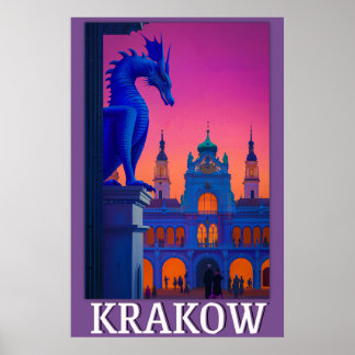 Póster Poster de Cracovia - Dragón vigila la sala de vest