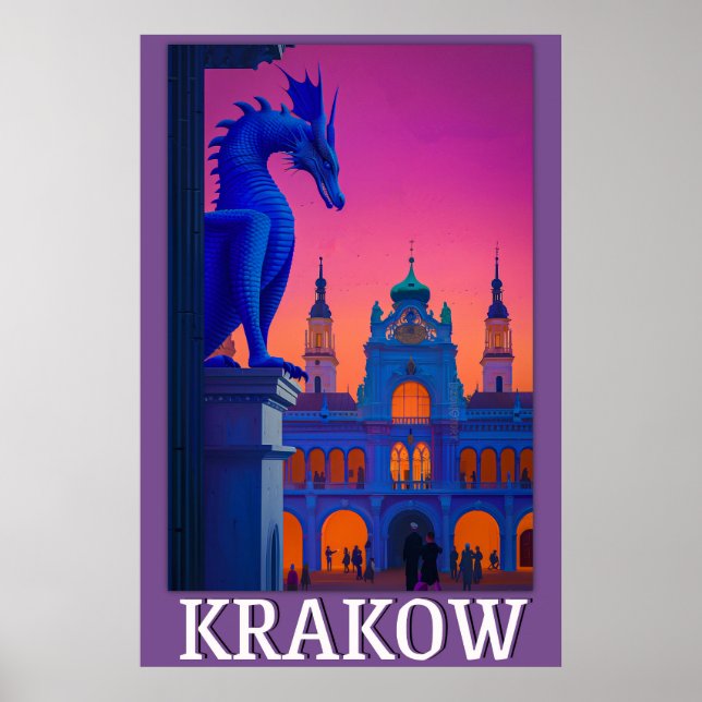 Póster Poster de Cracovia - Dragón vigila la sala de vest (Frente)