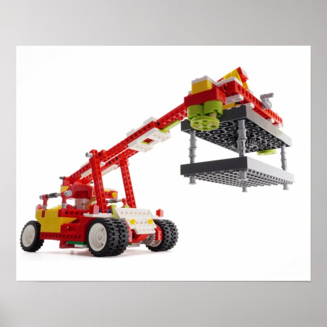 Póster Poster de Crane Truck del contenedor (Frente)