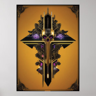 Póster Poster de cráneo gótico