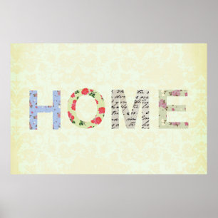 Póster Poster de crema decorativa Shabby Chic Home