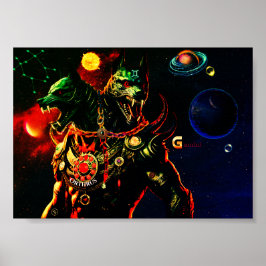 Póster Poster de criaturas míticas del horóscopo de Gemin