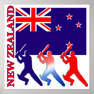 Póster Poster de Cricket de Nueva Zelanda