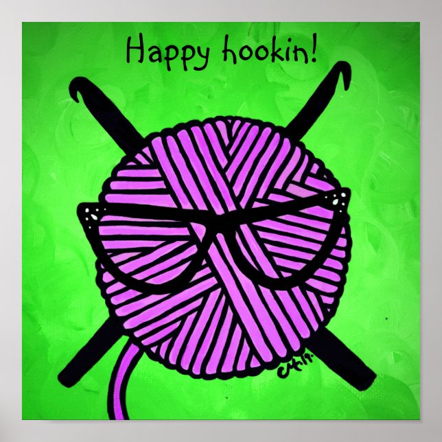 Póster Poster de crochet de Happy Hookin' (Frente)