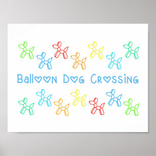 Póster Poster de cruce de perros con globos