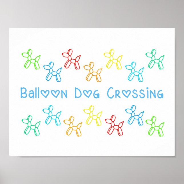 Póster Poster de cruce de perros con globos (Frente)