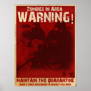Póster Poster de cuarentena de Zombie