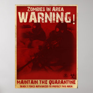 Póster Poster de cuarentena de Zombie
