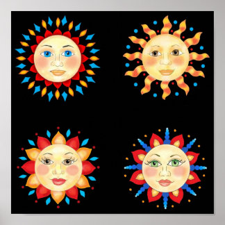 Póster Poster de cuatro caras solares