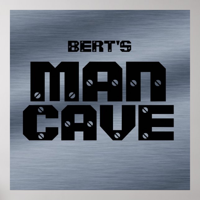 Póster Poster de cueva de acero cepillado personalizado d (Frente)