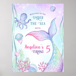 Póster Poster de cumpleaños con temática náutica.