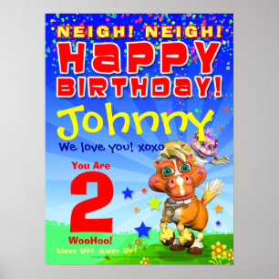 Póster poster de cumpleaños de 18x24" GiggleBellies Bucky