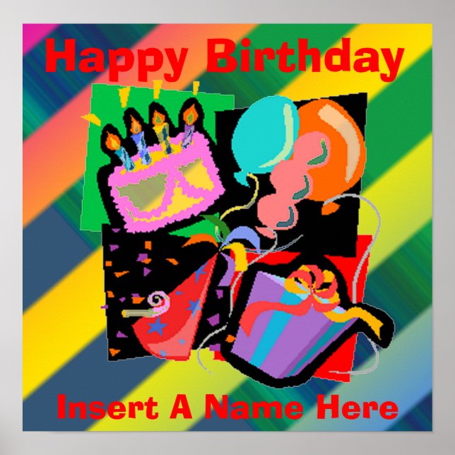 Póster Poster de Cumpleaños de la Fiesta de Cumpleaños (Frente)