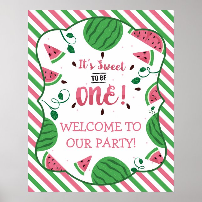 Póster Poster de cumpleaños de la sandía (Frente)