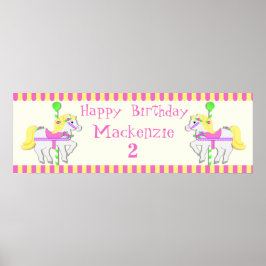 Póster Poster de cumpleaños de Ponies pintado