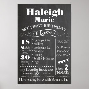 Póster Poster de cumpleaños de primer año