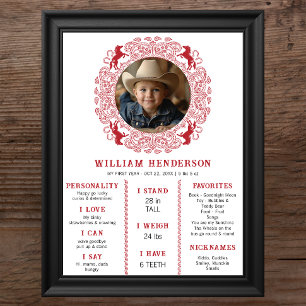 Póster Poster de cumpleaños de primer año de occidente