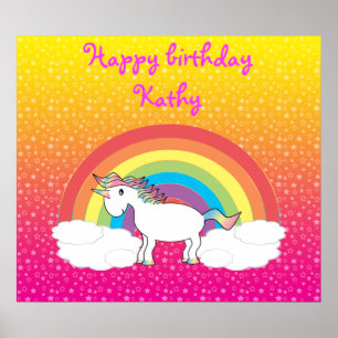 Póster Poster de cumpleaños de Unicorn