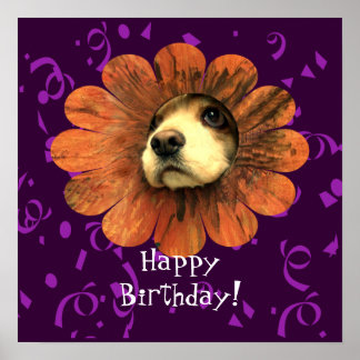 Póster Poster de cumpleaños feliz amor de los cachorros
