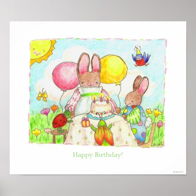 Póster Poster de cumpleaños feliz/impresión (Frente)