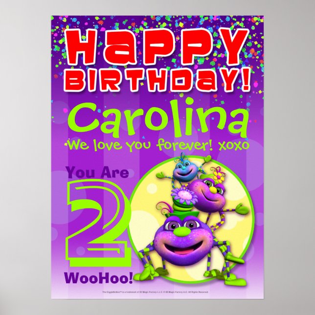 Póster poster de cumpleaños Itsy Bitsy Spider de 18 x 24" (Frente)